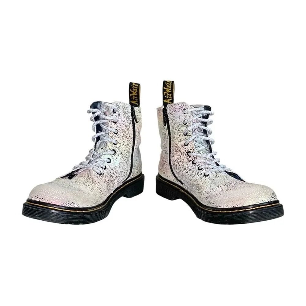 Dr. Martens 1460 PASCAL J Iridescent Kidray Suede Foil Leather Combat Boots